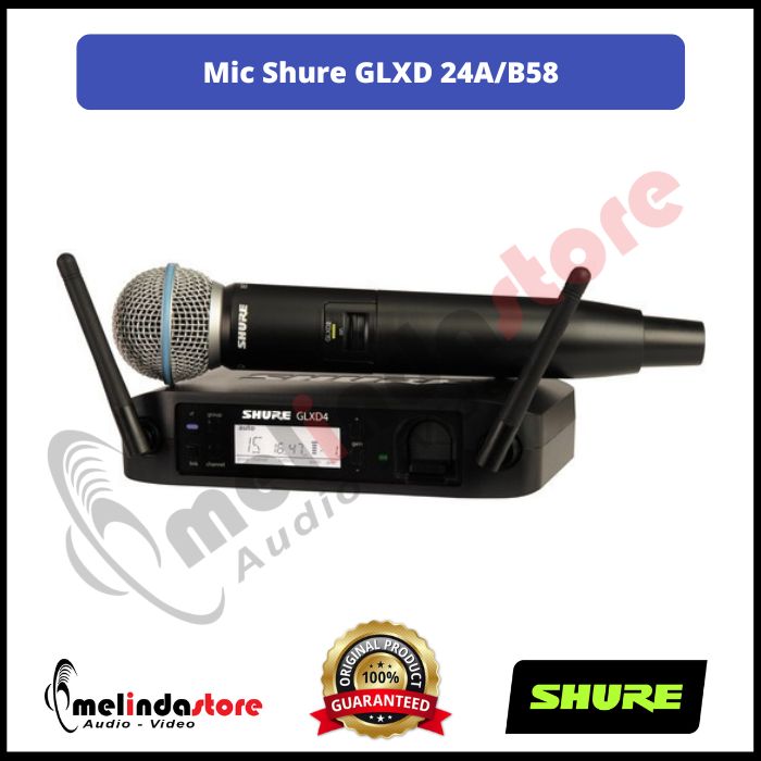 Microphone Wireless Shure GLXD24A / B58 | Wireless Mic Shure Handheld Vocal System 